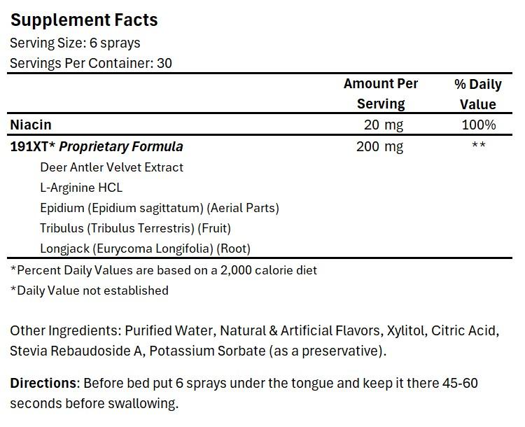 [Primal Muscle] 191XT Performance and Recovery Formula | Oral Spray Designed To Maximize Gains, And Help You Recover Lighting Fast From Workouts (Fitness, Health, Energy Supplement)