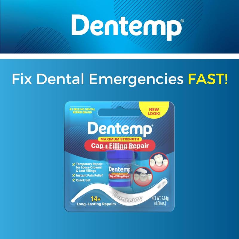 Dentemp Maximum Strength Loose Cap and Lost Filling Repair - Denture Repair Kit for Instant Pain Relief