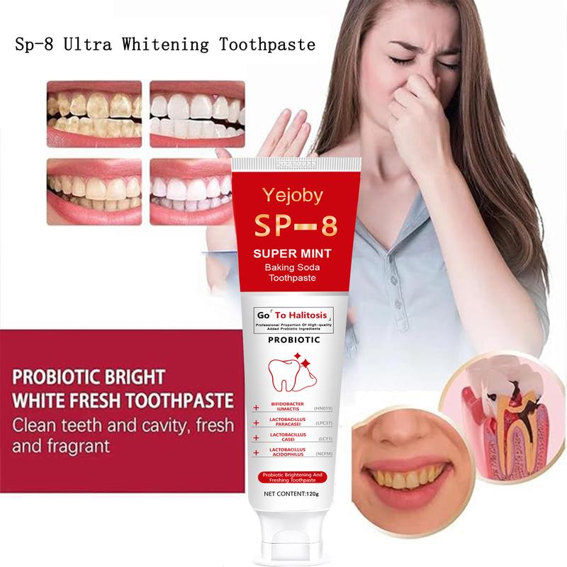 [Only $10.99!!!] SP-8 Triple Whitening Probiotic Whitening Toothpaste, Free of Fluoride, Hydroxyapatite, Anti plaque, Oral Health Management,sp-8,sp-6,sp8,sp6