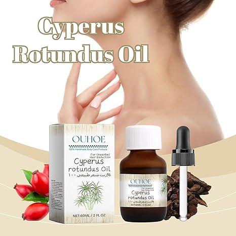 Cyperus Rotundus Oil (60ml), Natural Body Essential Oil for Reducing Body Hair,  Body Care Oil for Women & Men Daily Use