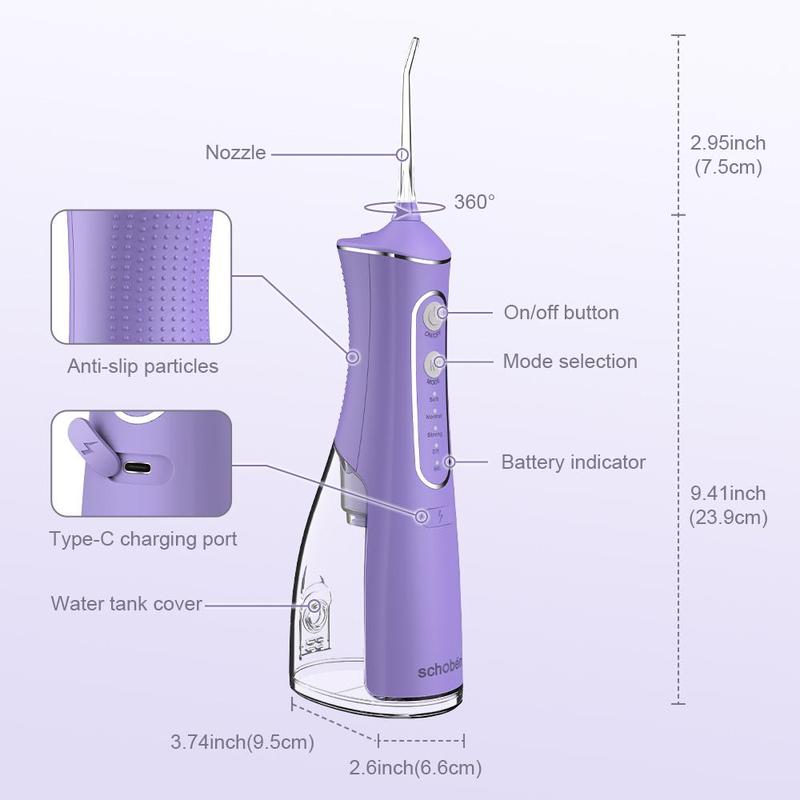 Portable Water Flosser, 1 Set 4 Modes Cordless Water Flosser with Accessories, IPX7 Waterproof Household Dental Floss Cleaner for Home & Travel