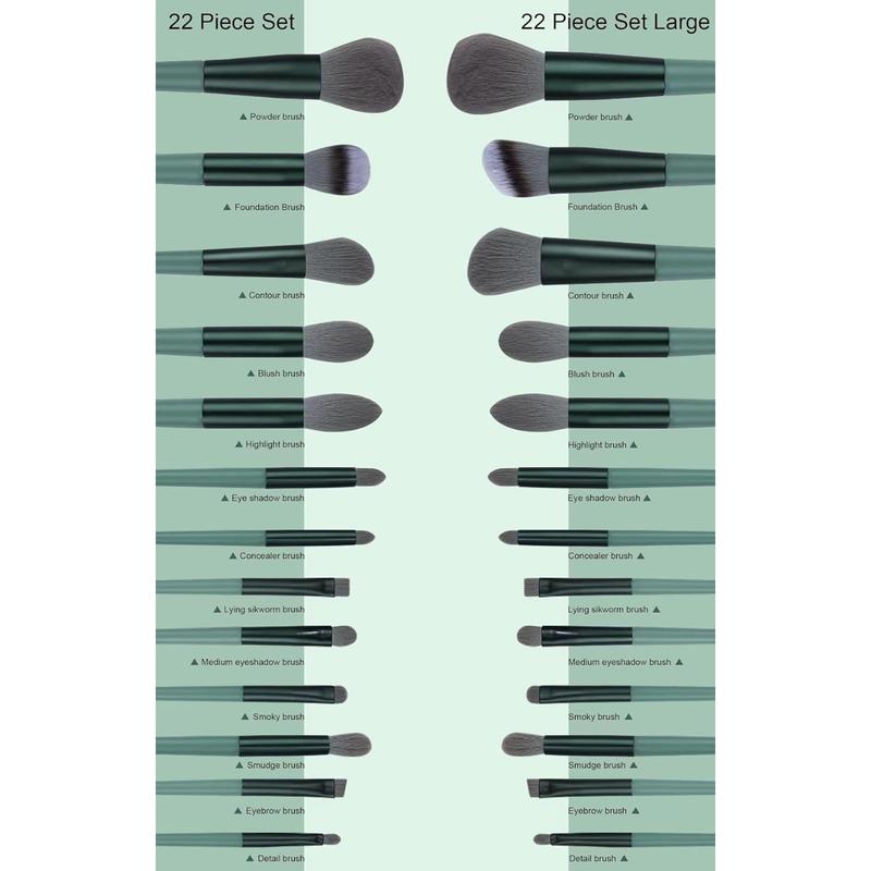 Makeup Brushes 22 Pcs Makeup Kit,Foundation Brush Eyeshadow Brush Make up Brushes Set (Green, 22 Piece Set)