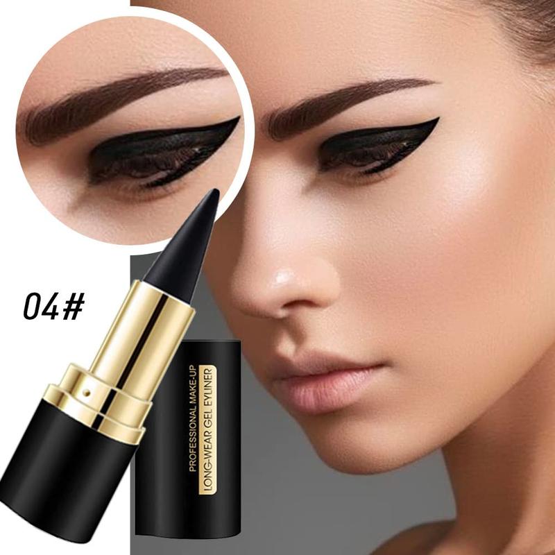 2Pcs Black Gel Eyeliner Pencil,Natural Black Eyeliner Cream Waterproof Smudge Proof,Eye Liner Black Smokey Eyeshadow Palette Stick Crayon,Goth Halloween Makeup,delineador de ojos contra el agua