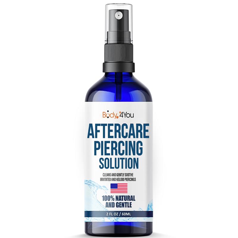 Natural Piercing Aftercare Spray – Fast Healing for Ear, Nose & Body | Pure Saline Solution, 2oz