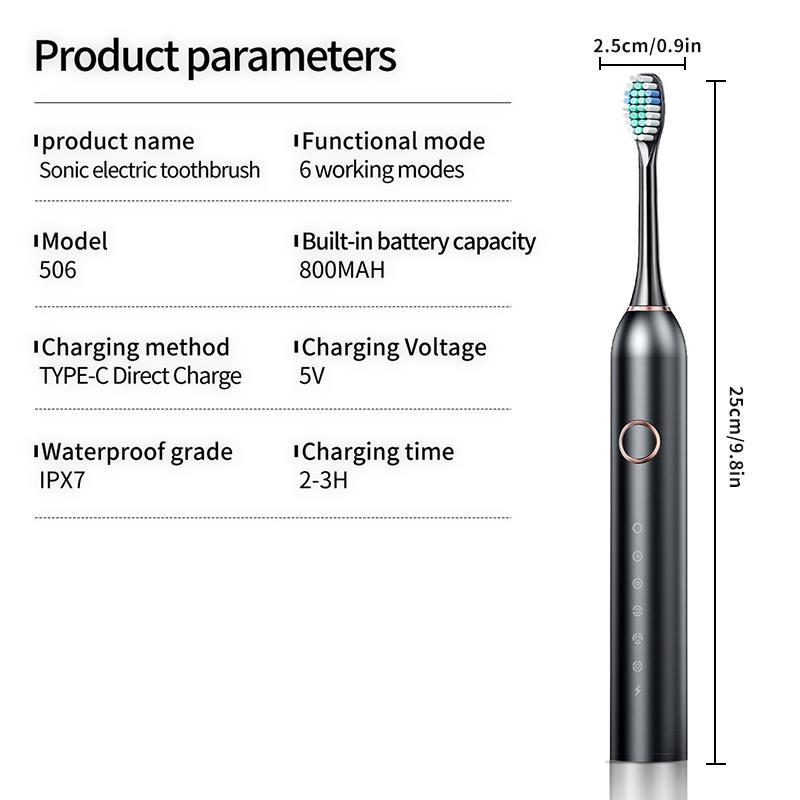 Electric Toothbrush Set, 3 Boxes set Electric Toothbrush & Replacement Brush Heads, Oral Care Product for Adults, Daily Oral Care Product