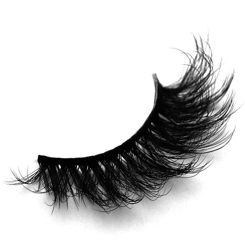 Fluffy False Eyelashes, Wispy 19mm Faux Cluster Lashes, Natural Curling Eye Makeup Strip Lashes for Women & Girls Eye Makeup Enhancement