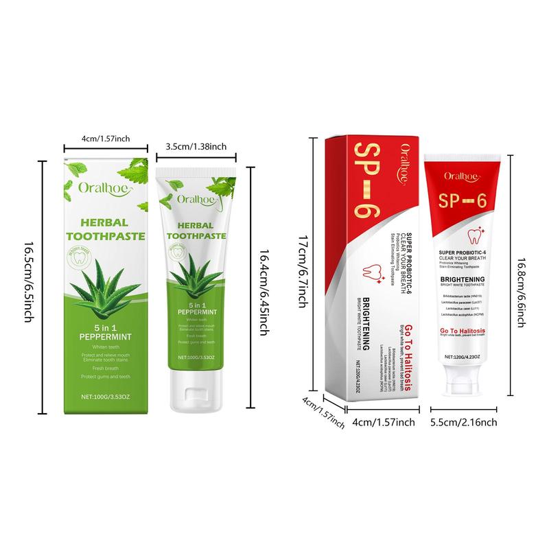 Aloe Vera Toothpaste & Brightening Toothpaste, 1 Count 2 Counts Deep Cleaning Toothpaste, Oral Care Toothpaste for Men & Women