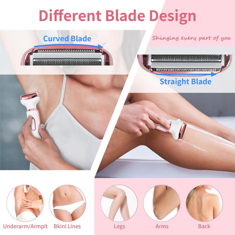 Multi-purpose Electric Razor for Women, 4 in 1 Hair Shaver, Rechargeable Portable USB Ladies Hair Removal Device, Beauty & Personal Care Appliances