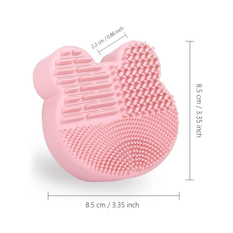 Makeup Brush Cleaning Pad With Cleaning Sponge, 1 Set 2-in-1 Design Silicone Cleaning Pad For Beginner, Makeup Tool Cleaner