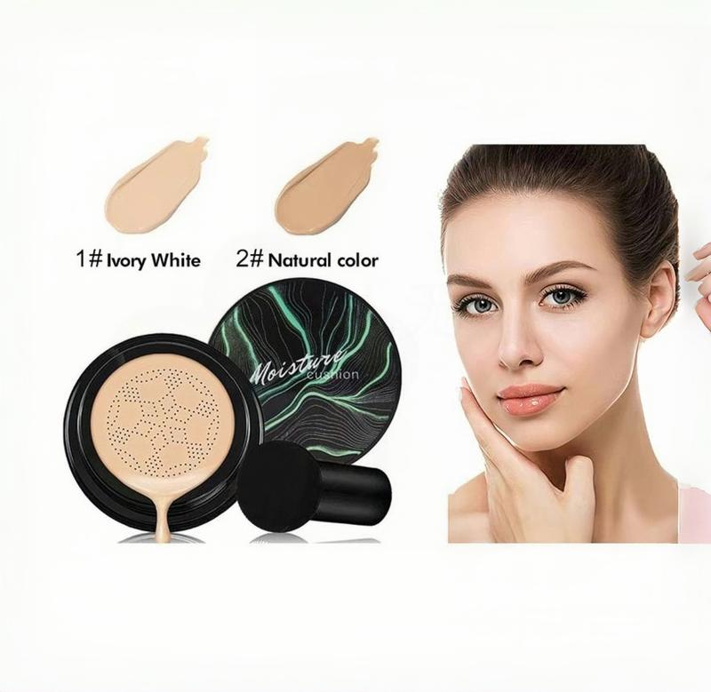 Moisturizing Mushroom Head AirCushion CC Cream, Long LastingHydrating Makeup Base, Full CoverageFlawless Makeup Cream, LightweightConcealer Foundation CosmeticProduct,Makeup Products