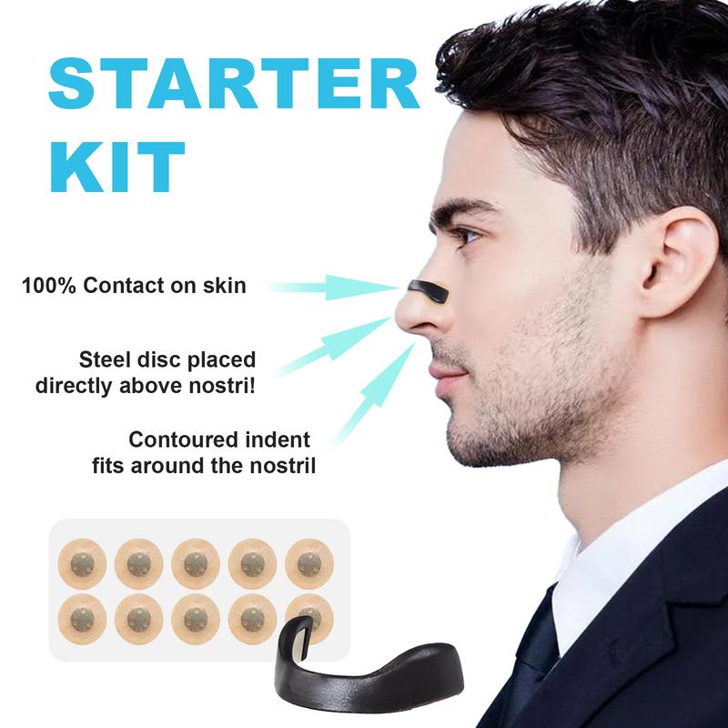 Nasal Strip Starter Kit (Pack of 15, Black) - Increases oxygen intake, reduces snoring and improves sleep quality - Sweat-proof, skin-safe nasal strips