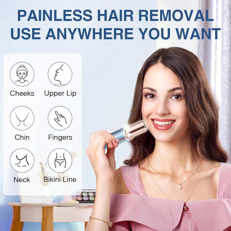 Women's Facial Hair Removal: Painless Women's Facial Electric Shaver for Face, Lips, Chin, Best Women's Beard Remover, USB Rechargeable