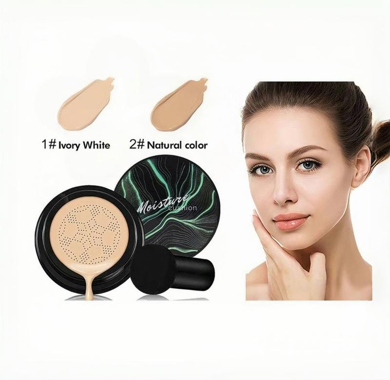 Moisturizing Mushroom Head AirCushion CC Cream, Long LastingHydrating Makeup Base, Full CoverageFlawless Makeup Cream, LightweightConcealer Foundation CosmeticProduct,Makeup Products