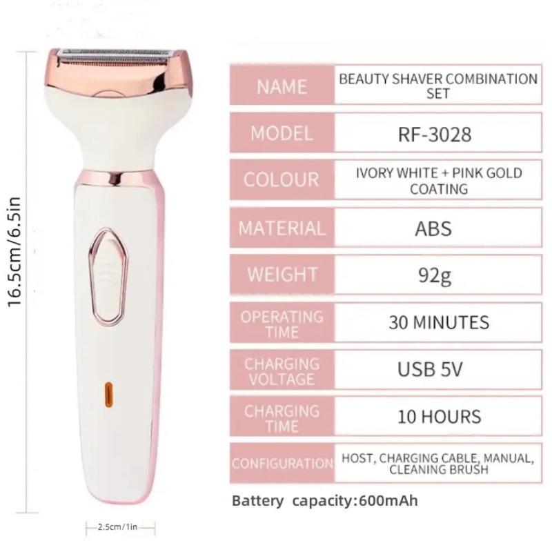 4 in 1 Electric Shaver, 1 Set Hair Trimmer, Cordless Shaver for Face Legs Eyebrow Nose, Portable Electric Razor, Epilator Hair Remover, Shaver for Women, Cruel Summer