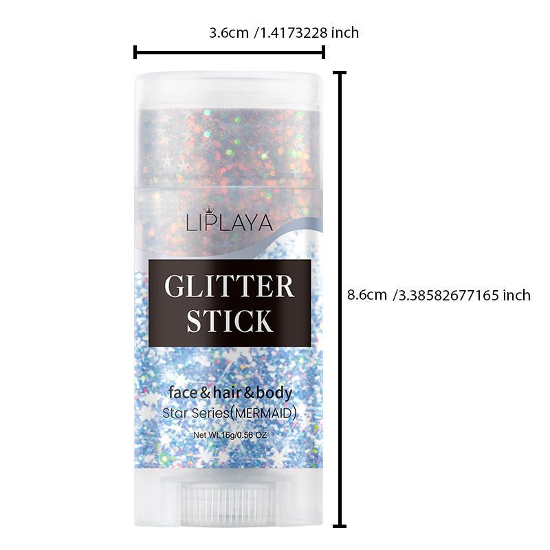 Glitter Luminizer Stick, 1 Count Body Glitter Stick for Christmas Gift, Face Glitter Stick, Shimmering Makeup Stick for Face and Body, Highlighter Makeup Stick for Party, Music Festival