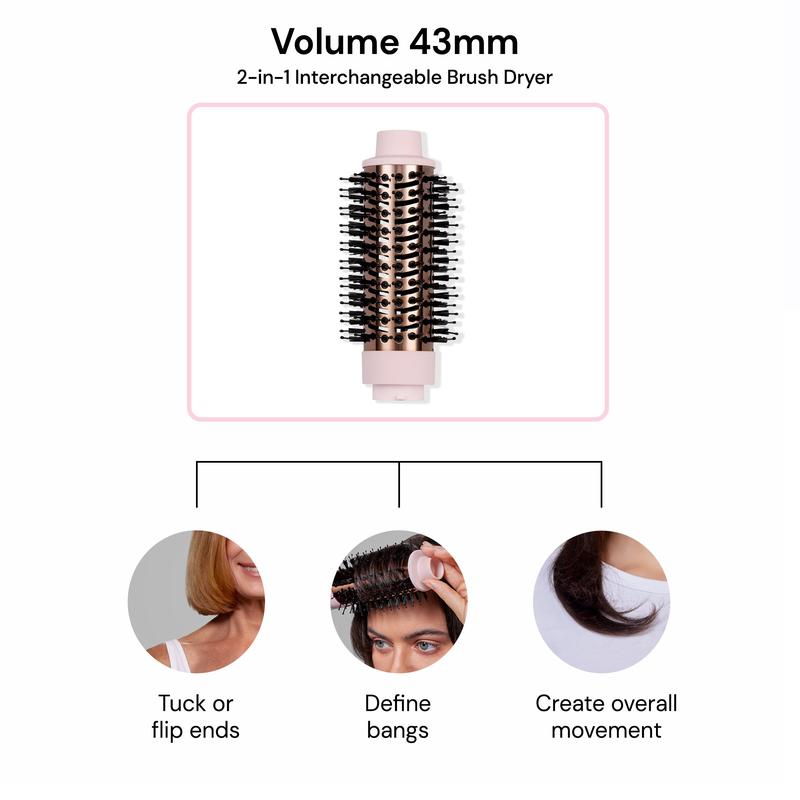 NEW! L’ange - High Volume 2-in-1 Brush Dryer Attachment Barrel 43mm, 60mm, 75mm