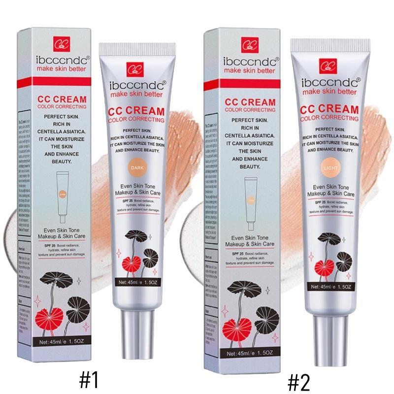 Moisturizing CC Cream, 2 Counts Long Lasting Full Coverage Makeup Cream, Even Complexion Cream, Makeup Product for Women & Girls