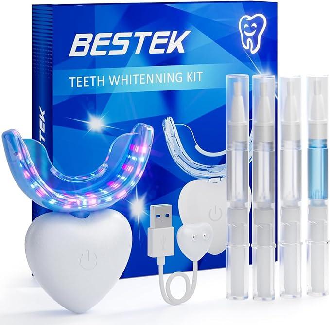 BESTEK Teeth Whitening Kit - 32X LED Light Tooth Whitener with 35%C Teeth Whitening Gel,  Remove Stains from Coffee, Smoking