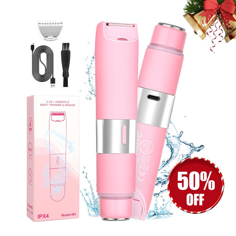 Suttik 2 in 1 Ladies Trimmer,  Remove lip hair with ease，Hair removal, electric body and Private parts trimmer, cordless pubic hair trimmer