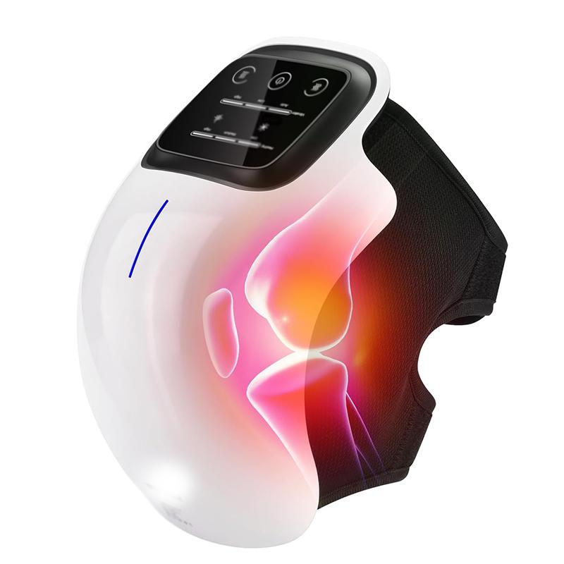 Updated Edition 3-in-1 Cordless Knee Massager with Heat, Red Light and Massage Therapy-White Adjustable Comfort