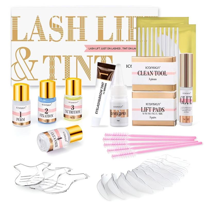 Eyelash Lift & Tint Kit, Summer Gifts, 12pcs set Semi-permanent Eyebrow Lift & Perm Kit for Daily Makeup, Diy Hair Dying Tools Kit for Home & Beauty Salon Use, Cosmetic Products, Makeup Products, Girly Room Accessories Makeup, Stocking Fillers