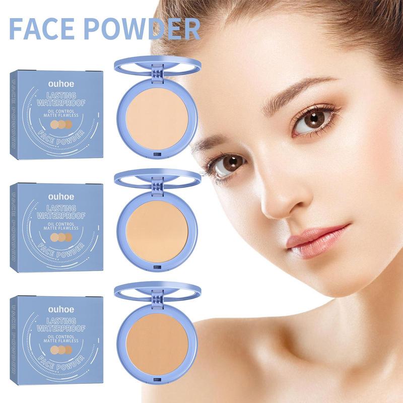 Long Lasting Pressed Powder, 1 Count Oil Control Makeup Setting Powder, Smooths Skin & Completes Makeup, Suitable for Women & Girls, Christmas Gift