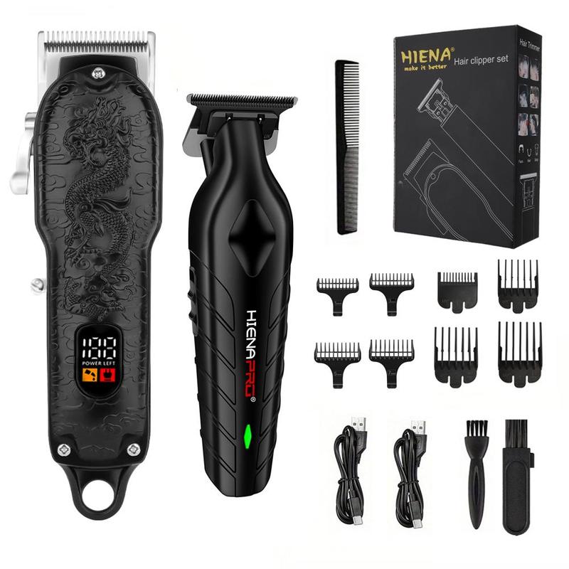 Professional Electric Hair Clipper Set, 1 Box Rechargeable Hair Trimmer & Accessories, Multifunctional Beard Trimmer for Home Use & Salon