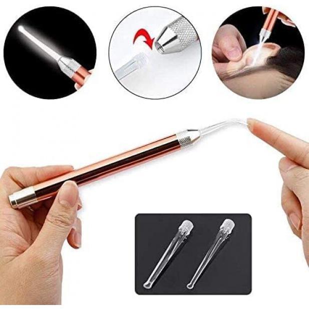 Tonsil Stone Removal Kit Includes 1 Stainless Steel Tonsil Stone Removal Tool, 1 Tonsil Stone Remover with LED Light, 100 Long Cotton Swabs and Stainless Steel Tongue Cleaning Scraper (Small) Thanksgiving Gift Christmas Gift