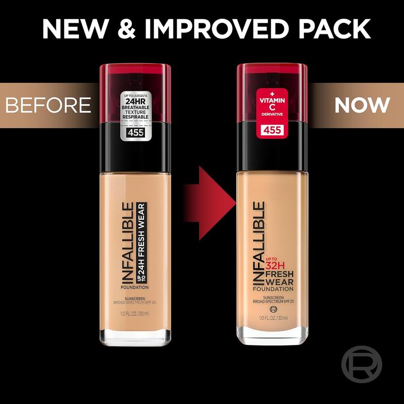 Makeup Infallible Up to 32 Hour Fresh Wear Lightweight Foundation, 420 True Beige, 1 Fl Oz, Packaging May Vary