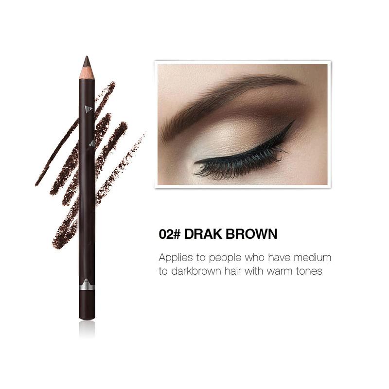 12 dark brown eyebrow pencils eyeliner cosmetics soft texture easy to color waterproof long-lasting eyebrow pencil cosmetics