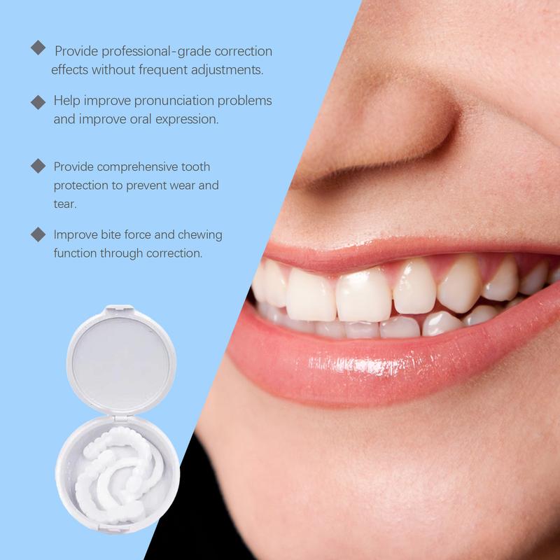 Denture Teeth Temporary Fake Teeth Snap On Top and Bottom Teeth for Men and WomenAdjustable Snap-On Prostheses；Orthodontic Braces; Modification Of Teeth Adjustable Snap-On Veneer Teeth Covers