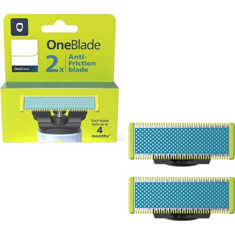 Norelco OneBlade Anti Friction Blade, Genuine Replacement Blade for OneBlade Electric Shaver and Trimmer, Durable Stainless Steel, Trim, Edge and Shave, 2 Pack, QP225 80