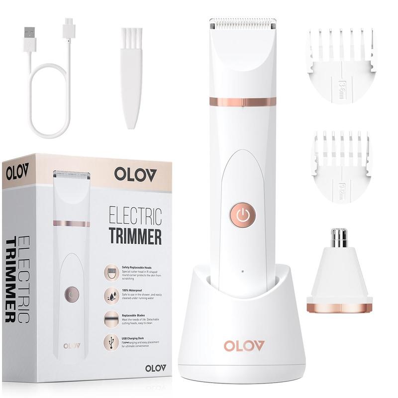 OLOV Wet and Dry Body Shaver Beautician - Bikini Underarm Pubic Hair Trimmer, Replaceable Ceramic Head, Waterproof Hygienic Shaver, Stylish and Portable, Accurate and Safe Comfort