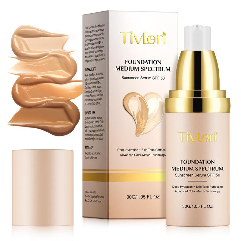 Long-lasting Hydrating Foundation, Moisturizing Full Coverage Flawless Makeup Cream, Lightweight Concealer Foundation, Makeup Product for Women & Girls