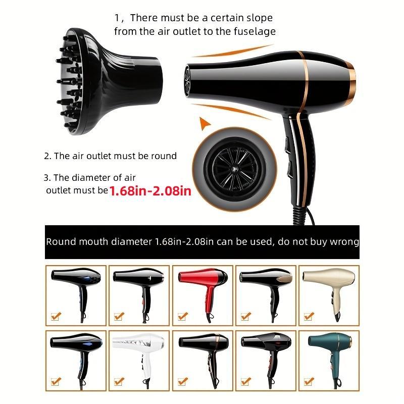 Universal Hair Dryer Diffuser, Adjustable Hair Dryer Attachment for 1.68 Inch to 2.08 Inch Hair Dryer, Hair Styling Tool for Home Daily Use