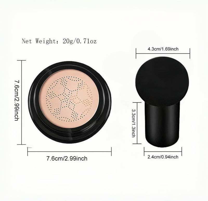 Moisturizing Mushroom Head AirCushion CC Cream, Long LastingHydrating Makeup Base, Full CoverageFlawless Makeup Cream, LightweightConcealer Foundation CosmeticProduct,Makeup Products