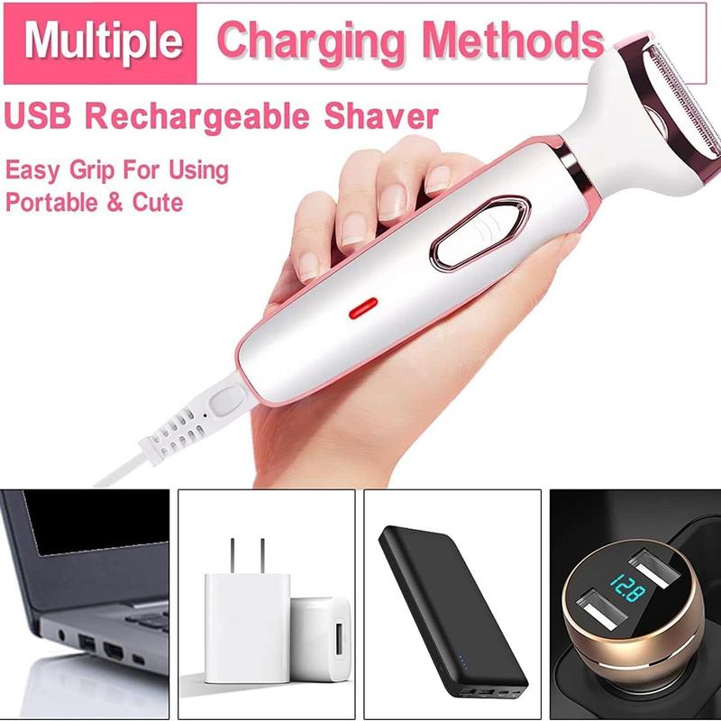 4 in 1 Electric Shaver, 1 Set Hair Trimmer, Cordless Shaver for Face Legs Eyebrow Nose, Portable Electric Razor, Epilator Hair Remover, Shaver for Women, Cruel Summer