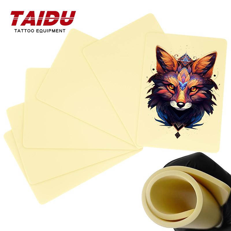 TAIDU Tattoo Silicone Practice Skin 6pcs Size 7.6X11.4 Inch 3mm Thickness Soft Silicone Fake Skins for Beginners and Tattoo Artists Cosmetics