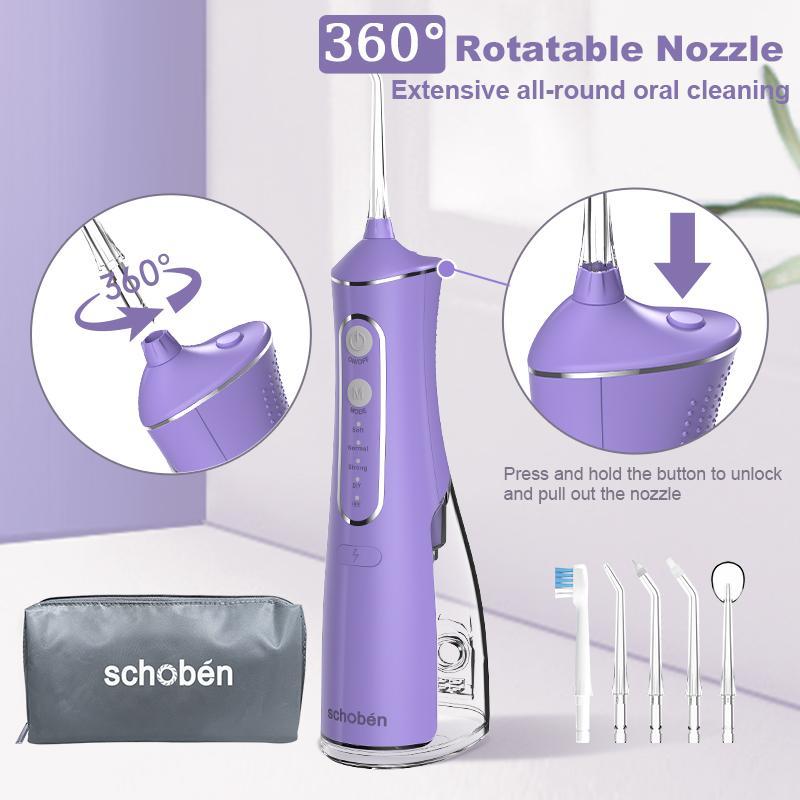 Portable Water Flosser, 1 Set 4 Modes Cordless Water Flosser with Accessories, IPX7 Waterproof Household Dental Floss Cleaner for Home & Travel