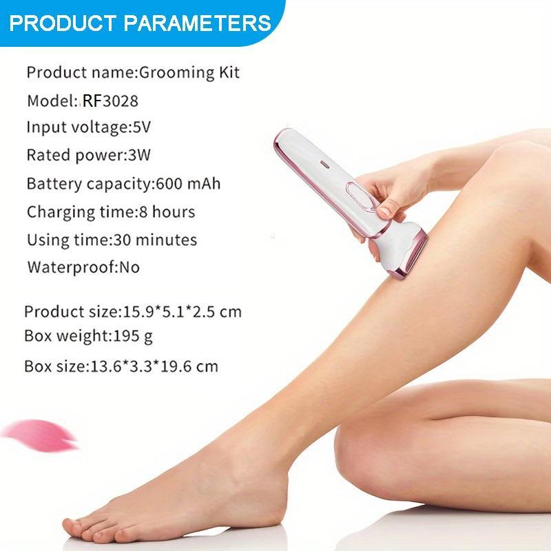 4 in 1 Electric Shaver, 1 Box Rechargeable Electric Hair Removal Tool, Portable Hair Removal Tool for Face, Nose, Legs, Underarms, Bikini, Body Care Products