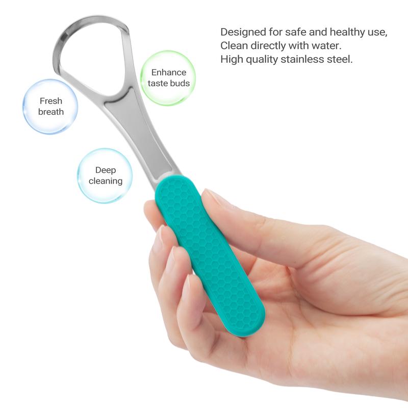 2 Packs Stainless Steel Tongue Scraper Cleaner for Bad Breath Oral Daily