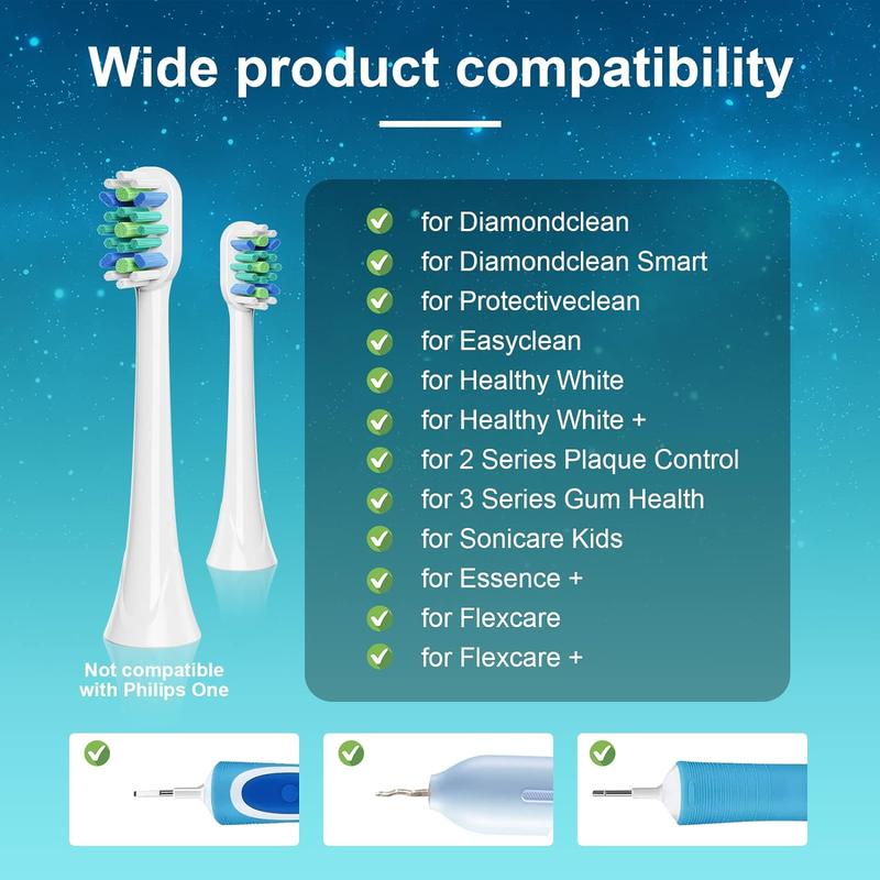 Toothbrush Replacement Heads, 16pcs set Electric Toothbrush Heads, Compatible With Sonicare Click On Brush Handles 4100 5100