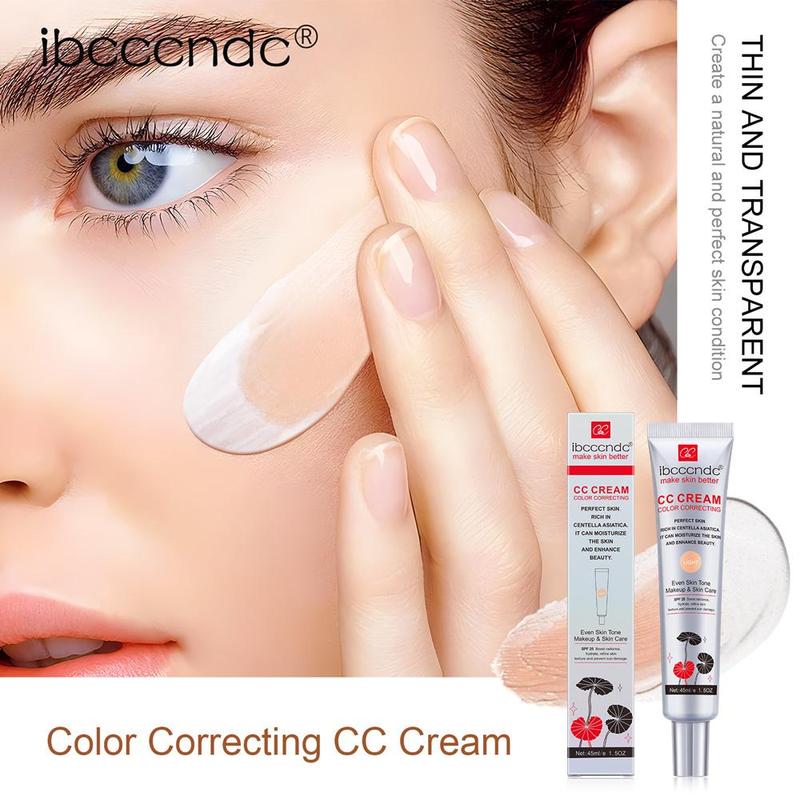 Moisturizing CC Cream, 2 Counts Long Lasting Full Coverage Makeup Cream, Even Complexion Cream, Makeup Product for Women & Girls