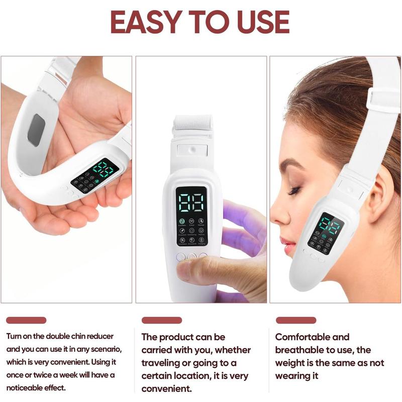 Intelligent Electric Double Chin and V-Shaped Face Machine with 8 Modes & 15 Adjustable Intensities - Women's V-Face Device