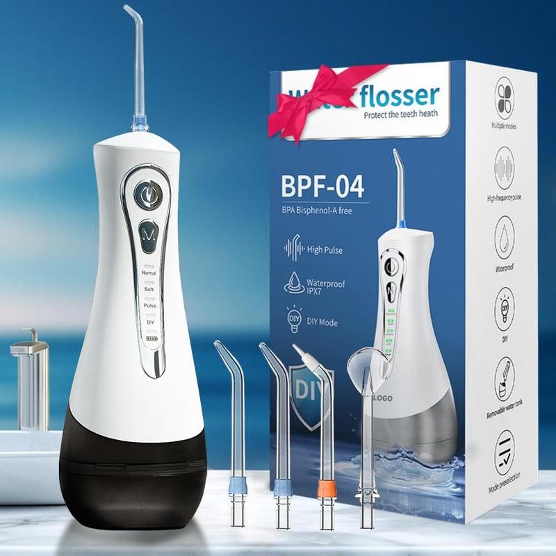 Portable Water Flosser, 1 Set Rechargeable Water Flosser with 3 Replaceable Nozzles, IPX7 Waterproof Oral Irrigator for Home & Travel