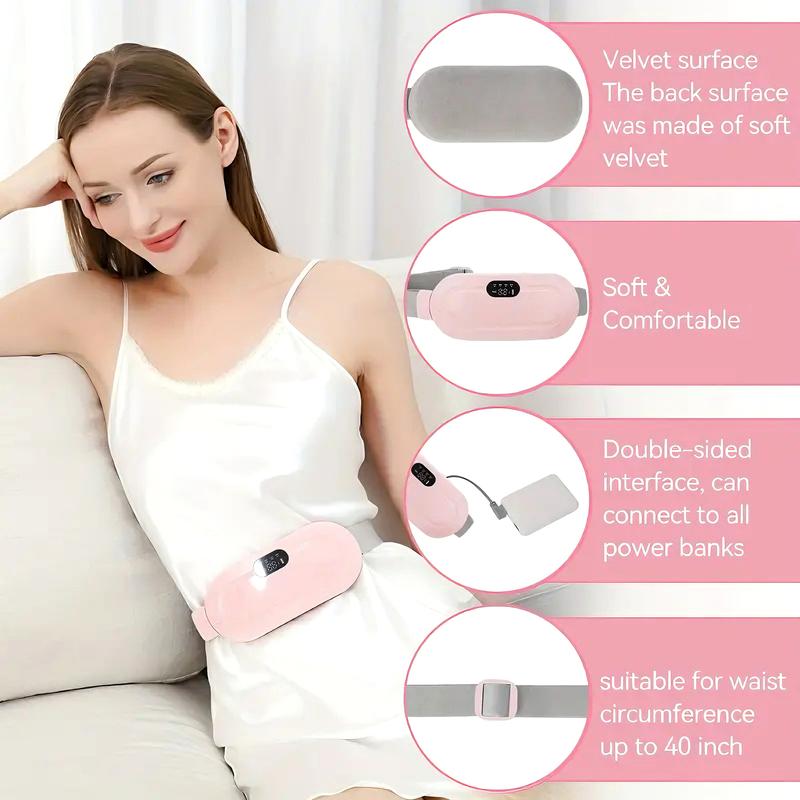 Portable Heating Pad for Period Cramps, Wireless Belt with Heating Massage, Gift for Woman Girl