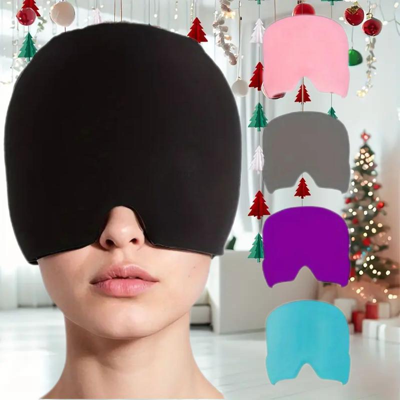 One-piece Design Solid Color Reusable Cold Compress Hat, Creative Cold Compress Hat, Eye Relaxing Headband, Skin Care Tool for Women & Men, Christmas Gift