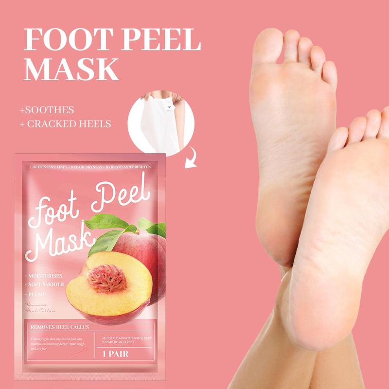 Peach & Honey Foot Peel Mask, 2 4 Pairs Callus Remover Foot Mask, Foot Care Mask for Dry, Cracked Feet, Callus, Christmas Gift