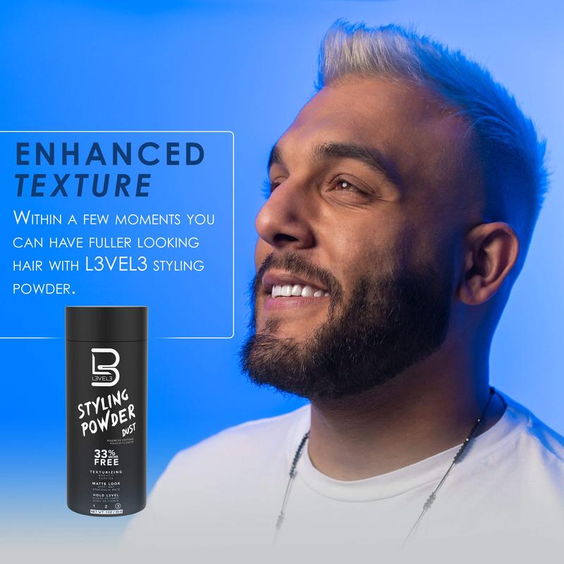 L3 Level 3 Styling Powder - Natural Look Mens Powder - Easy to Apply with No Oil or Greasy Residue