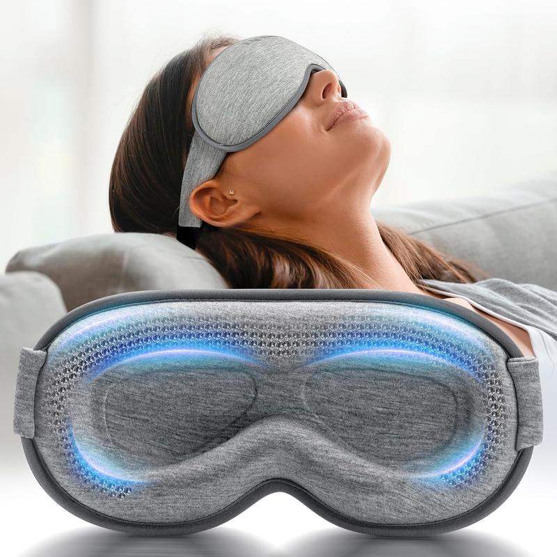 Weighted Eye Mask for Sleeping - Blackout Sleep Mask for Women Men, Lash Extension Eye Covers, Memory Foam, 3D Contoured, Airplane Travel Essentials, Blindfold for Meditation(Gray)